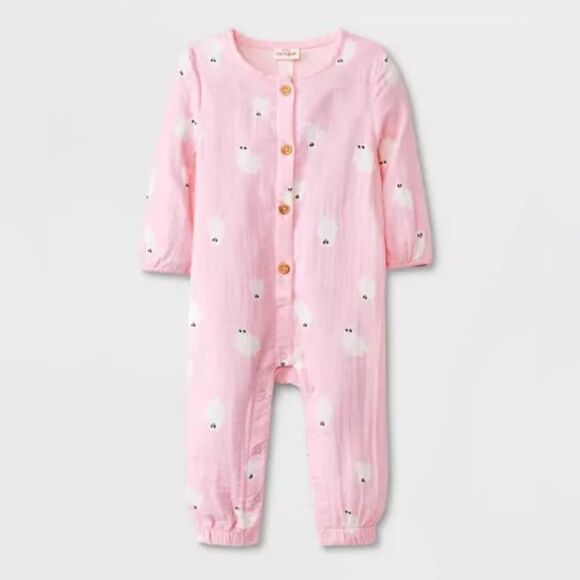 Nwt Baby Girl's Halloween Gauze Romper with Ghost Print - Picture 1 of 9